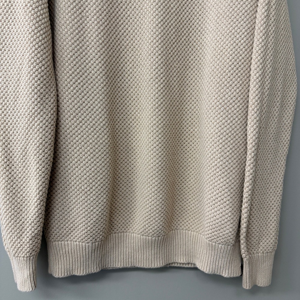 The Normal Brand Mens Moss Stitch Crew Tan Size Large Fisherman Preppy Neutral - Picture 5 of 10